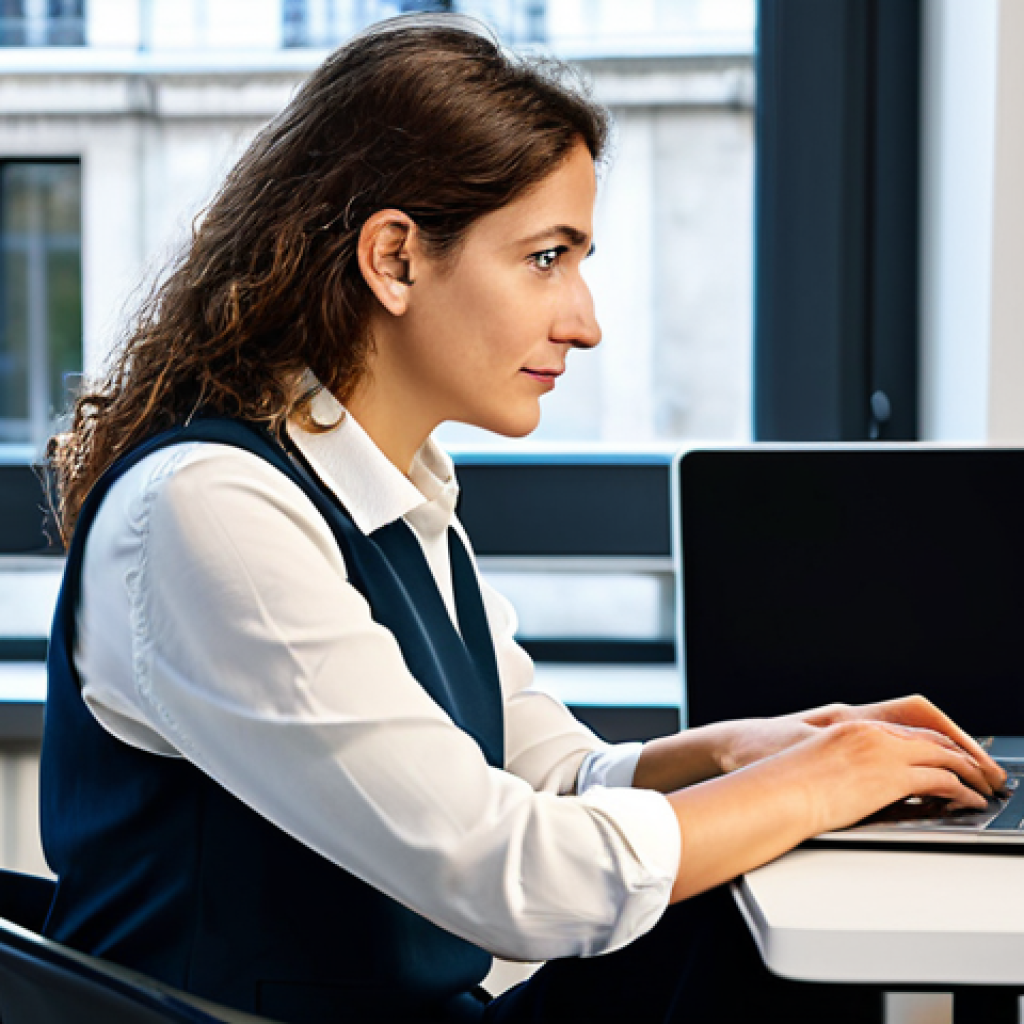 **
"A French author, fully clothed in professional attire, sitting at a desk in a bright, modern co-working space in Paris. She is thoughtfully looking at a laptop screen, with a steaming cup of coffee nearby. The background shows blurred images of other professionals working. Safe for work, appropriate content, professional, perfect anatomy, correct proportions, natural pose, well-formed hands, proper finger count, natural body proportions, high quality, digital art."
**